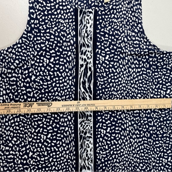 MICHAEL KORS  Size OX Border True Navy Leopard Print Stretch Jersey Dress - Picture 14 of 16